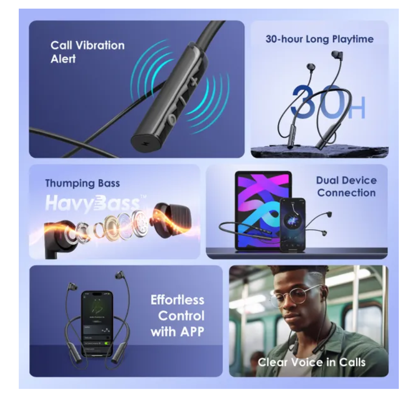 oraimo Necklace Lite Call Vibration Wireless Headphones