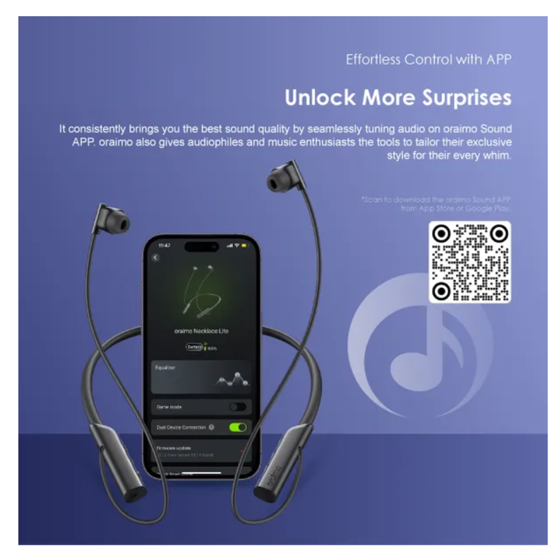 oraimo Necklace Lite Call Vibration Wireless Headphones