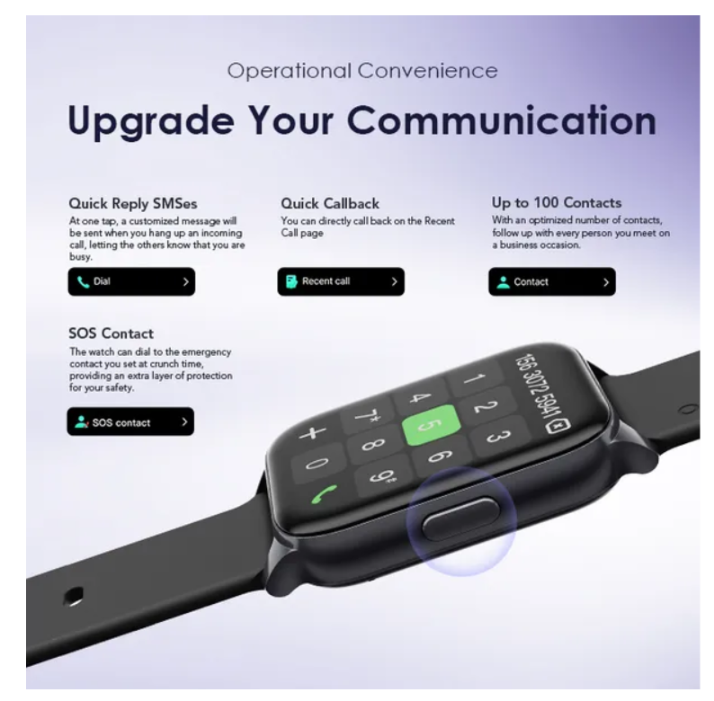 oraimo Watch 4 Plus 2.01″ HD IP68 Smart Watch