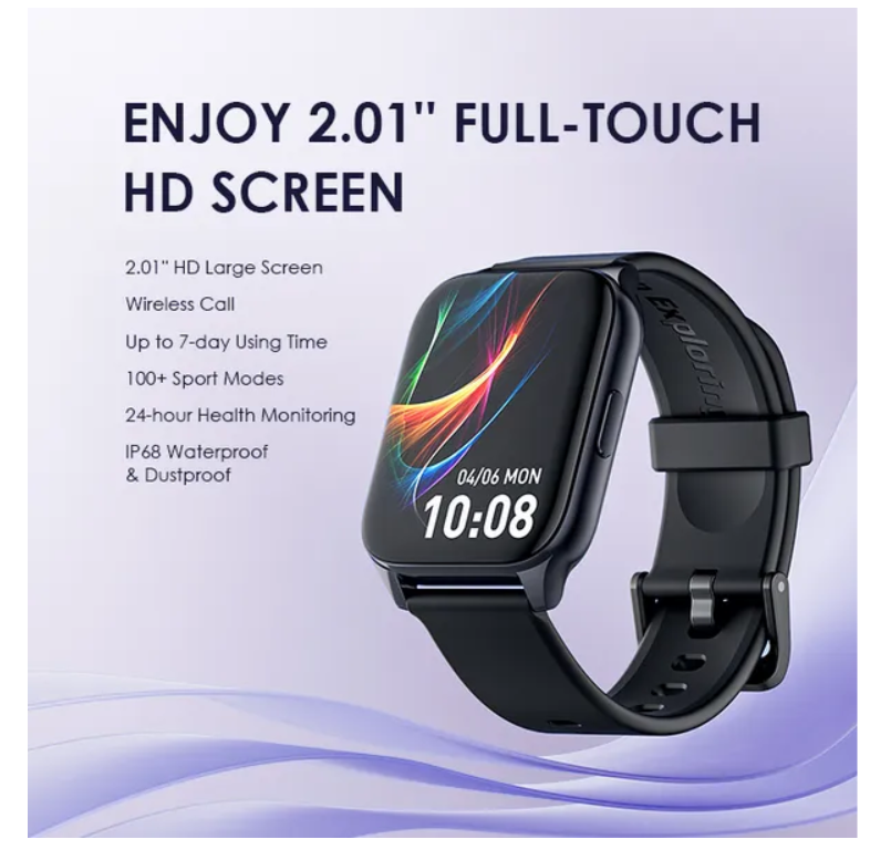 oraimo Watch 4 Plus 2.01″ HD IP68 Smart Watch