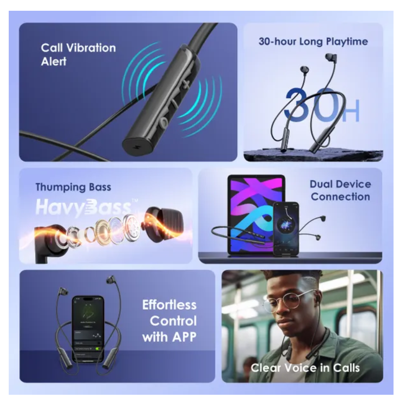 oraimo Necklace Lite Call Vibration Wireless Headphones