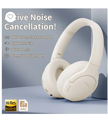 Amaya HD-360BT Active Noise Cancellation (ANC) Over-Ear Wireless Bluetooth Headphones