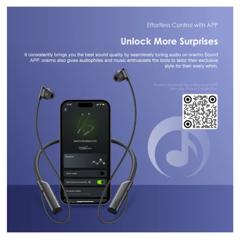 oraimo Necklace Lite Call Vibration Wireless Headphones