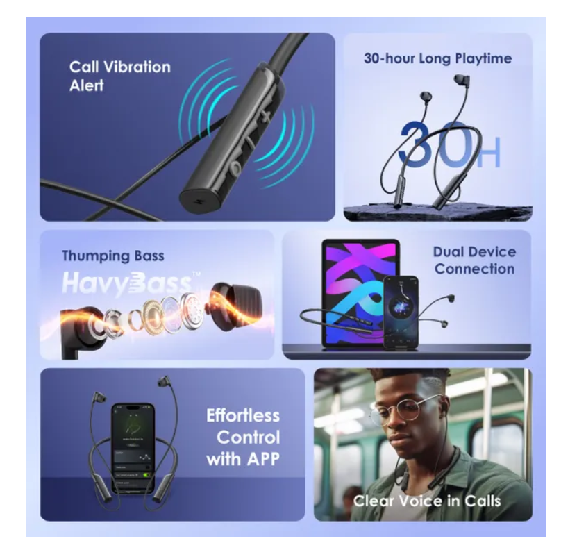 oraimo Necklace Lite Call Vibration Wireless Headphones