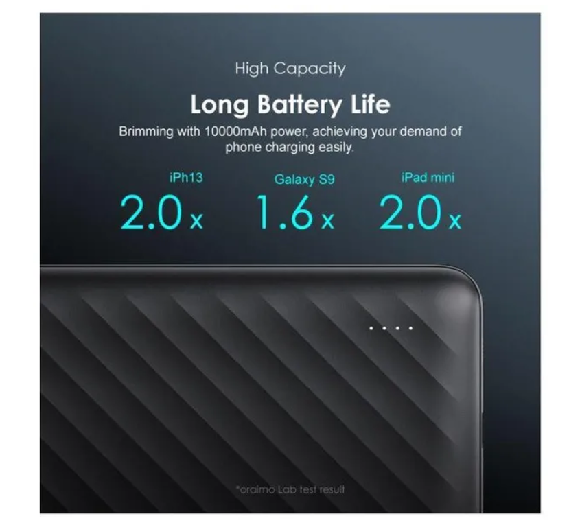 oraimo Toast 10 Flash 10000mAh 12W Power Bank