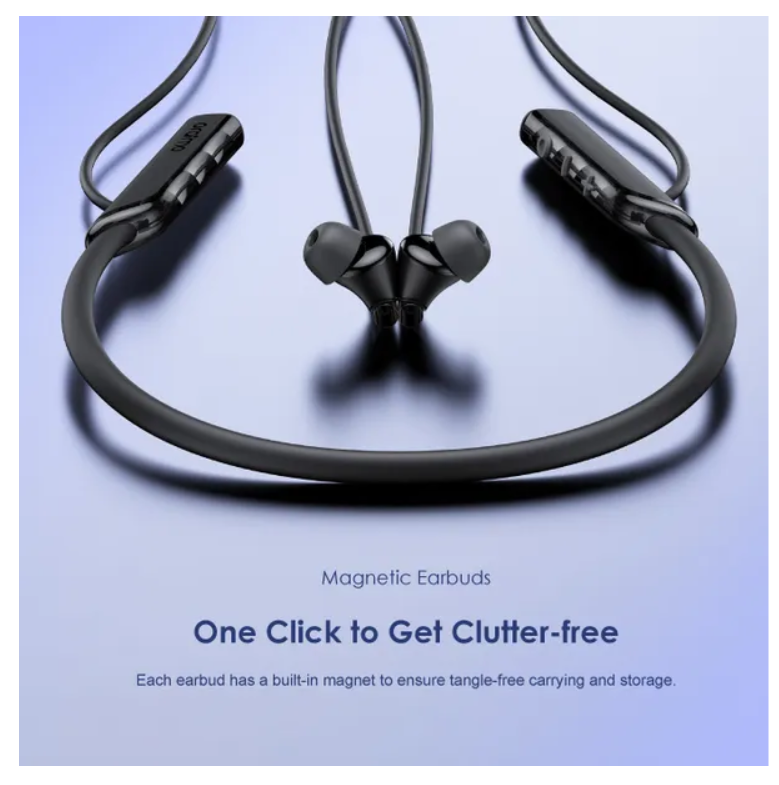 oraimo Necklace Lite Call Vibration Wireless Headphones IPX4 waterproof and Noise reduction in calls and with dual device connection