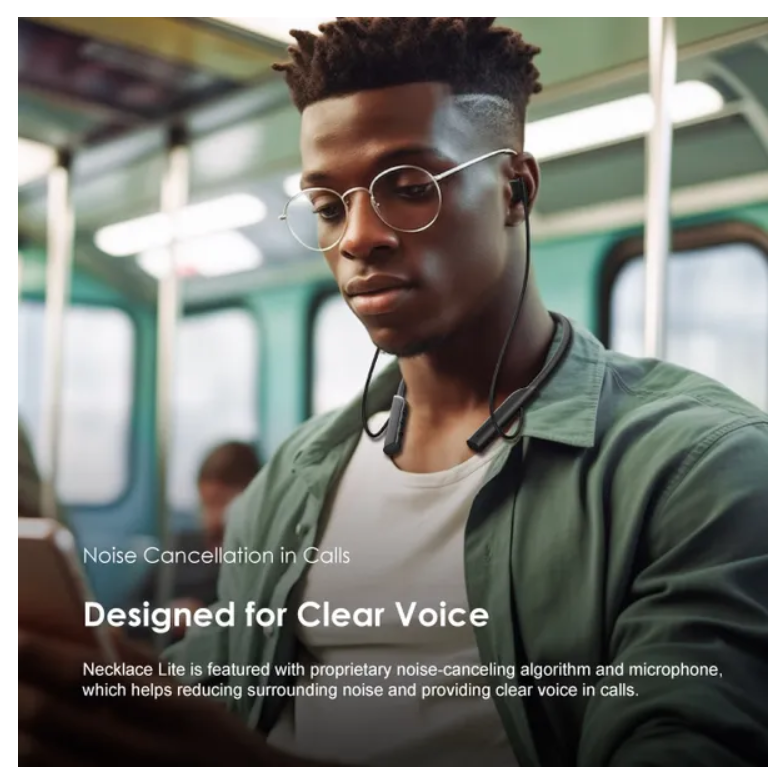 oraimo Necklace Lite Call Vibration Wireless Headphones with 30Hr Playtime,
 Noise Cancellation in Calls & Dual-device Connectivity