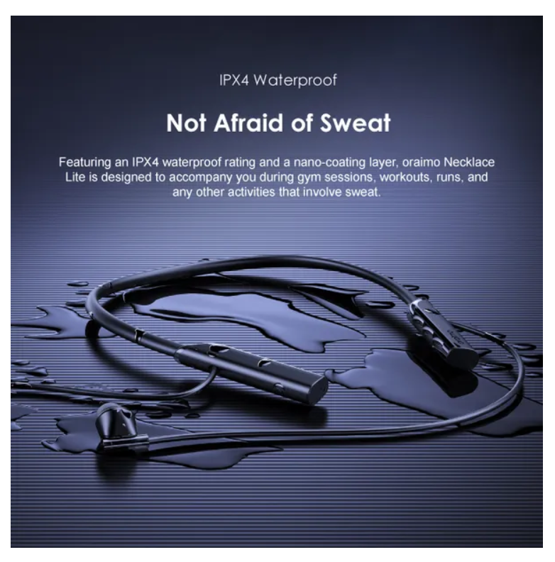 oraimo Necklace Lite Call Vibration Wireless Headphones with 30Hr Playtime,
 Noise Cancellation in Calls & Dual-device Connectivity
