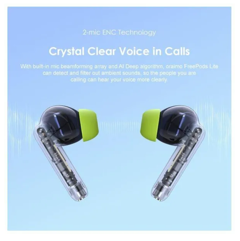 oraimo FreePods Lite ENC True Wireless Earbuds with 40-Hr Long Playtime