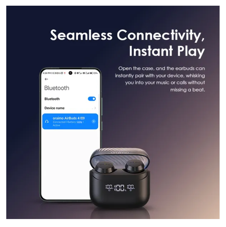 oraimo AirBuds 4 ENC True Wireless Earbuds with  38-Hr Long Playtime