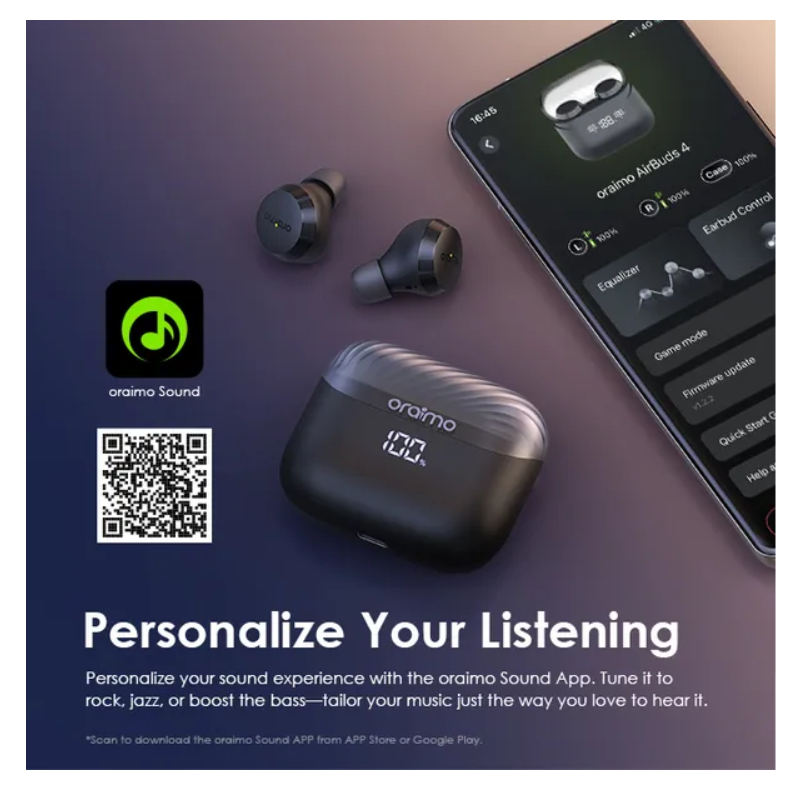 oraimo AirBuds 4 ENC True Wireless Earbuds with  38-Hr Long Playtime