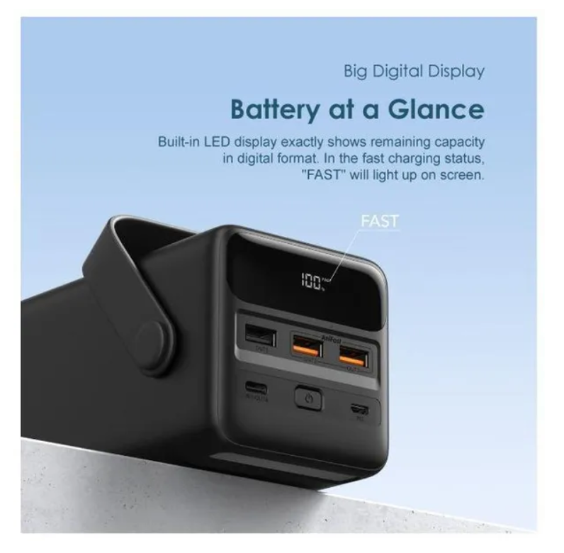 oraimo PowerBox 500 50000mAh 22.5W Power Bank with 4 Outputs and 2 Inputs  &Three-mode Adjustable LED Lights ( torch)