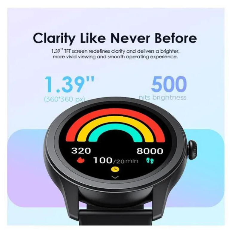 oraimo Watch 2R 1.39" TFT IP68 Smart Watch Bluetooth Call, 7 Days Battery Life, 24-hour Health Monitoring &120 Sport Modes