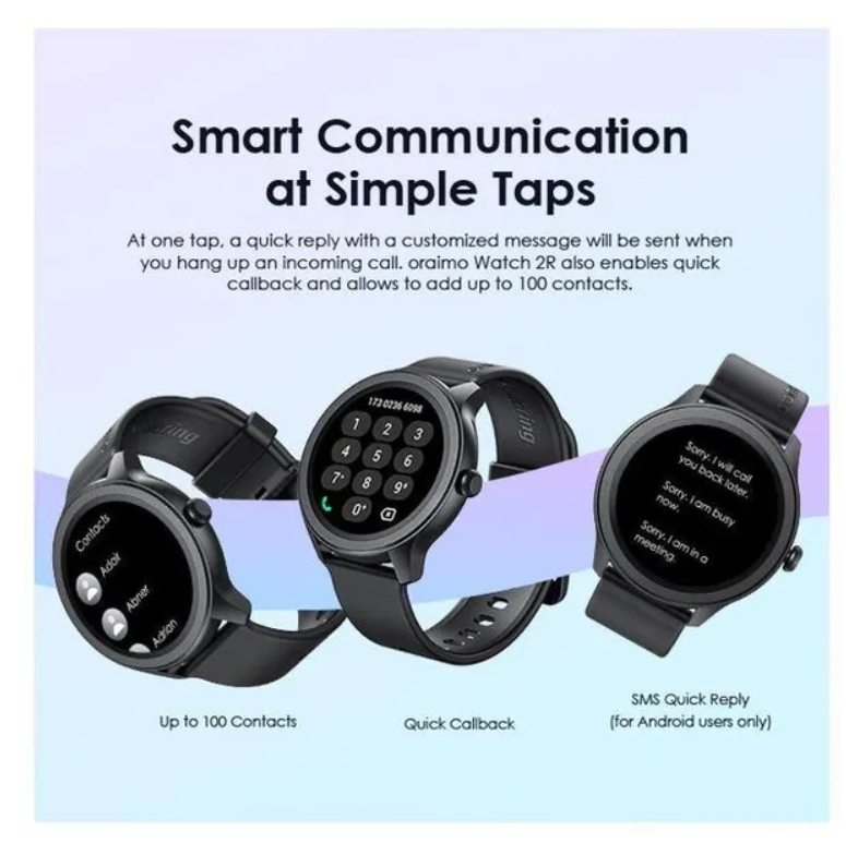 oraimo Watch 2R 1.39" TFT IP68 Smart Watch Bluetooth Call, 7 Days Battery Life, 24-hour Health Monitoring &120 Sport Modes