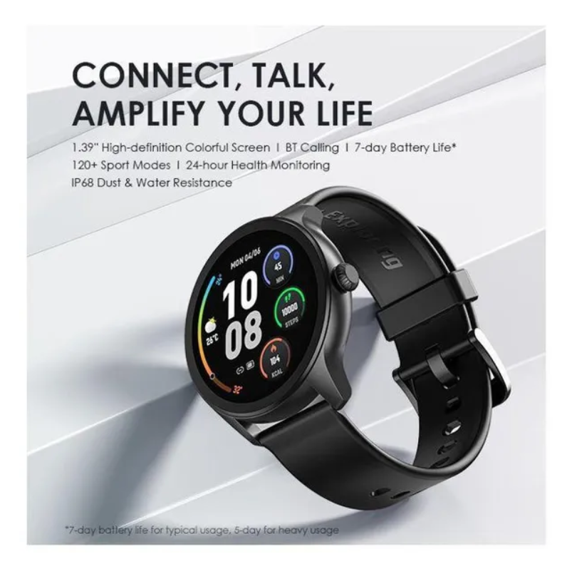 oraimo Watch 2R 1.39" TFT IP68 Smart Watch Bluetooth Call, 7 Days Battery Life, 24-hour Health Monitoring &120 Sport Modes