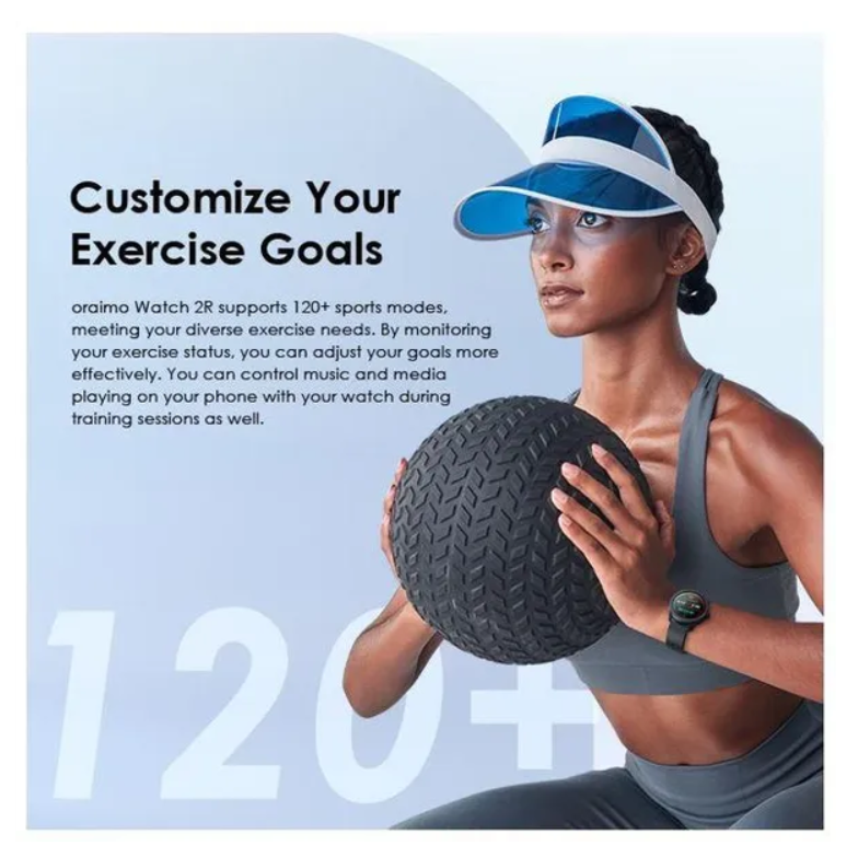 oraimo Watch 2R 1.39" TFT IP68 Smart Watch Bluetooth Call, 7 Days Battery Life, 24-hour Health Monitoring &120 Sport Modes