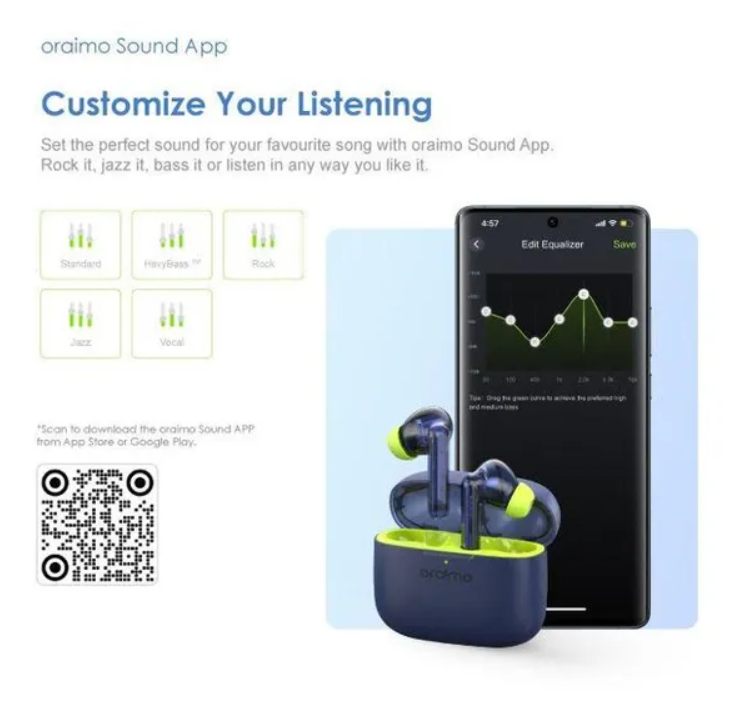 oraimo FreePods Lite ENC True Wireless sports Earbuds with  40-Hr-Long Playtime & HD Voice in Calls & IPX4 waterproof, Bluetooth earphones