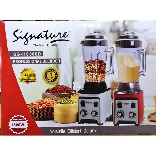 Signature 1800 Watts Commercial Professional Blender 4.0 Litres Jar.Signature Commercial Blender 3 HP, 4.0L jar Single Phase 1800W  Variable Speed Control  Industrial High Speed Motor