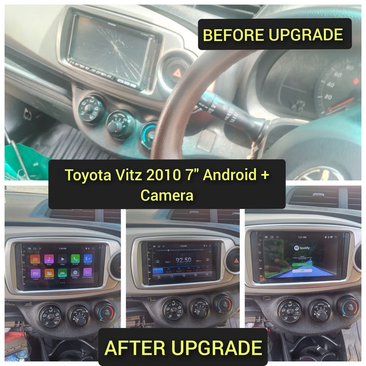 7" Android Radio with Carplay for Toyota Vitz 2012