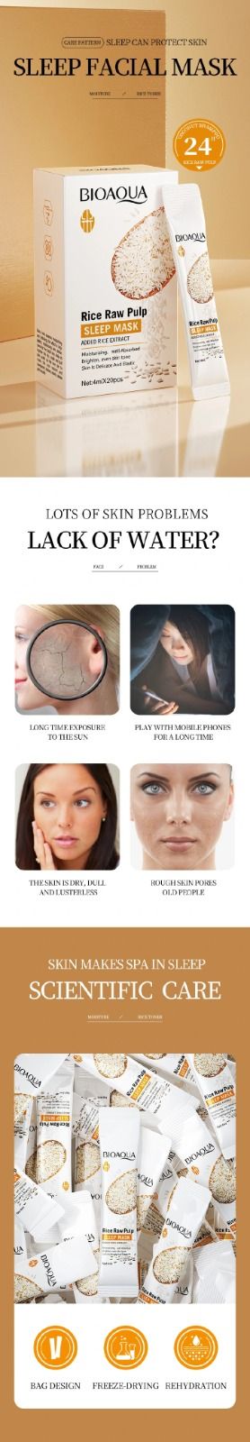 Rice Raw Pulp Skin Care Sets & Kits Facial Cleanser + Moisturizing lotion + Face Essence +Face Toner +Eye Cream + Masks +Lipstick + Hand Cream complete set 27pcs                                      .