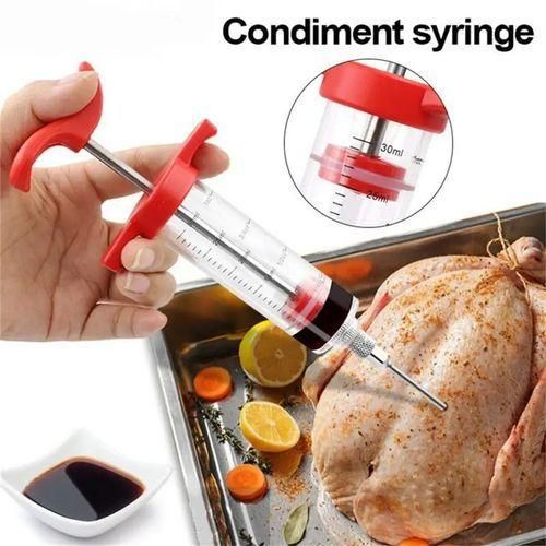Barbecue Meat Syringe, Food Grade Stainless Steel Needle, Turkey Marinade Spice Syringe, Kitchen Sauce Marinade Syringe Accessories