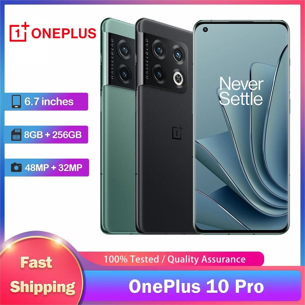 Refurbished Phones OnePlus 10 Pro 5G Mobile Phones Dual SIM NFC 6.7'' 8GB RAM 128/256GB ROM 48MP+50MP+32MP Snapdragon 8 Gen 1 SmartPhones