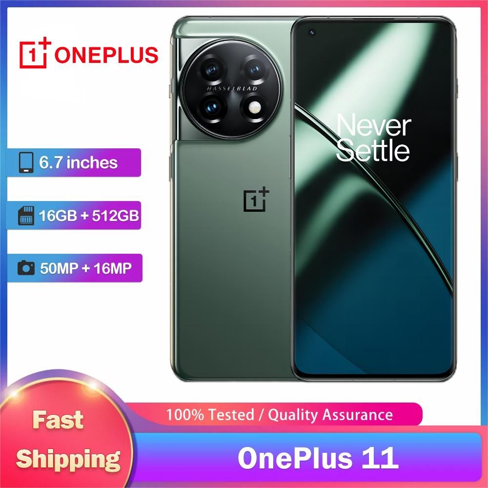 Refurbished Phones OnePlus 11 5G SmartPhones NFC Dual SIM 6.7'' 16GB RAM 512GB ROM 50MP+32MP+48MP+16MP Snapdragon 8 Gen 2 Mobile Phones