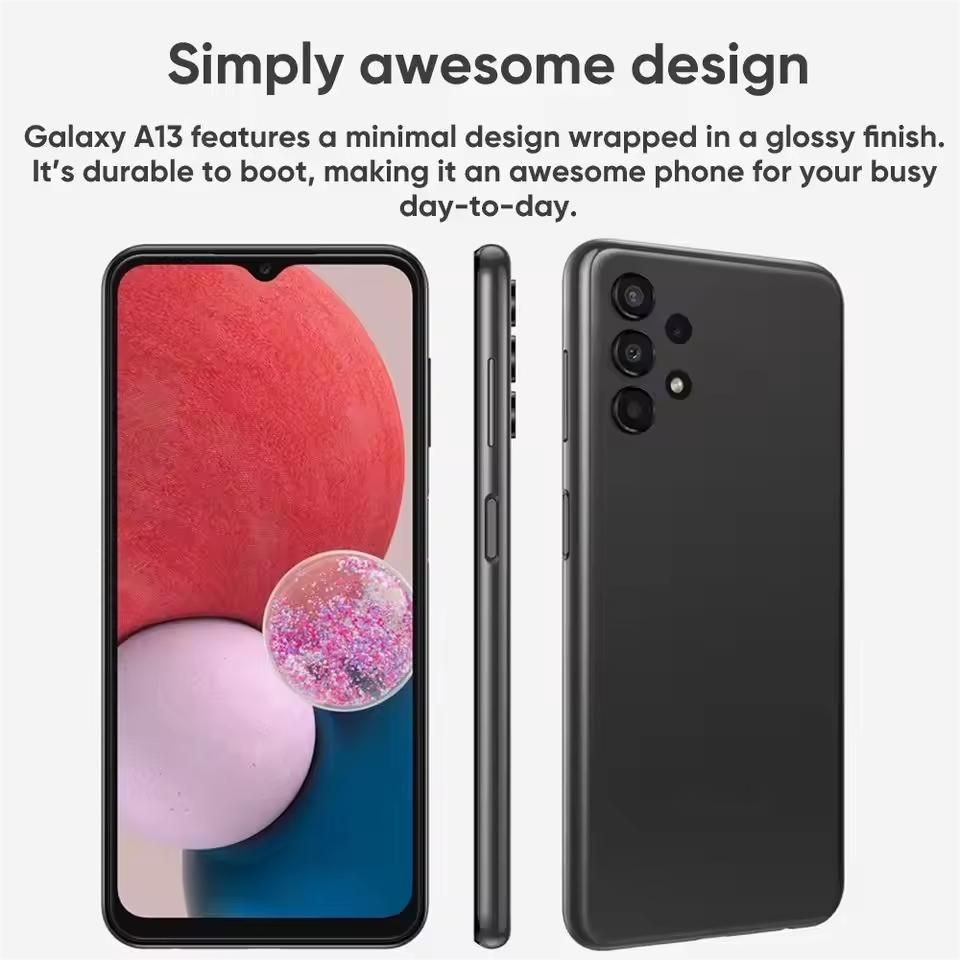 Refurbished Samsung Galaxy A13 5G Smartphones 128B+4GB 6.6-inch AMOLED display 50MP+8MP rear quad camera 5000mAh Type-C fast charging fingerprint unlocking Smartphones