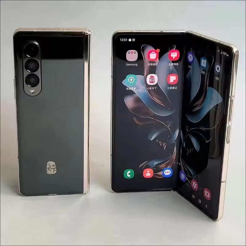 Refurbished Samsung Z Fold3 5G Smartphones Upgrade W23 Appearance System 256GB/512GB 7.6inch 120Hz AMOLED Folding Screen 12MP+10MP Rear Three Camera 4400mAh Fingerprint Unlocking Dual Card Smartphones