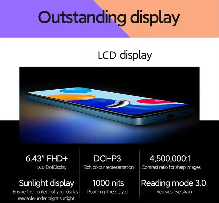 Refurbished Phones Xiaomi Redmi Note 11 6.43"AMOLED DotDisplaySmartphones 128GB+6GB 50MP Quad Camera 5000 mAh Battery smartphones Mobile Phones Phone cell phones
