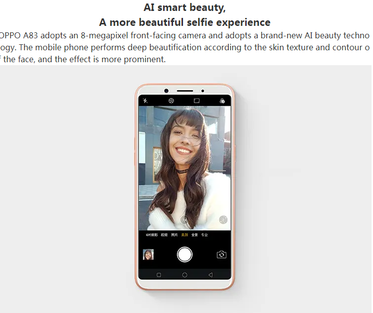 Refurbished OPPO A83 Smartphones 64GB+4GB 5.7 inches 13MP+8MP 3180mAh Dual SIM 2G/3G/4G LTE facial recognition unlocking AI smart beauty mobile phones