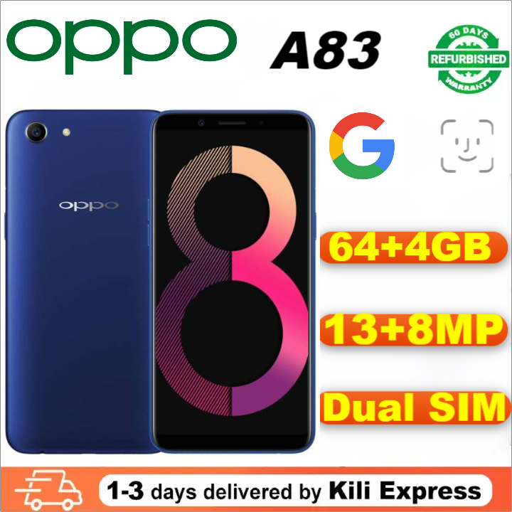 Refurbished OPPO A83 Smartphones 64GB+4GB 5.7 inches 13MP+8MP 3180mAh Dual SIM 2G/3G/4G LTE facial recognition unlocking AI smart beauty mobile phones