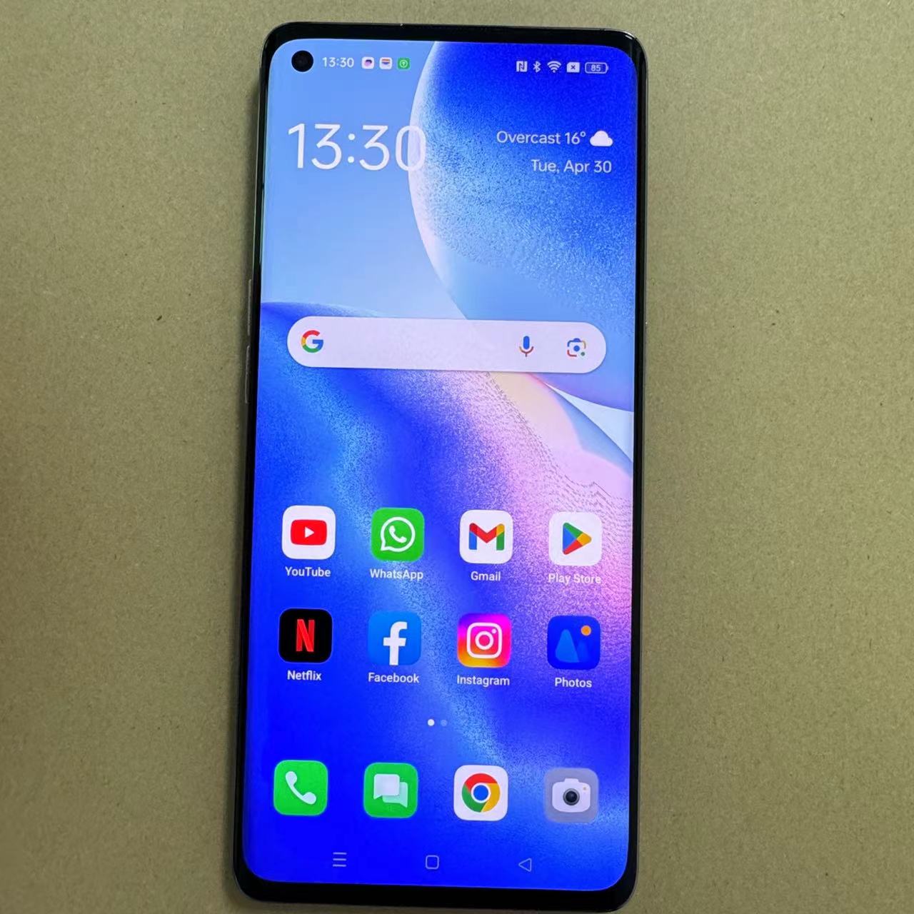 Refurbished OPPO Reno 5 Pro 5G Smartphones 256/128GB+12/8GB 6.55inch AMOLED Curved Screen 64MP+32MP Rear Quad Camera 4350mAh Type-C Fast Charging Fingerprint Unlocking Dual Card Reno5 Pro Smartphones