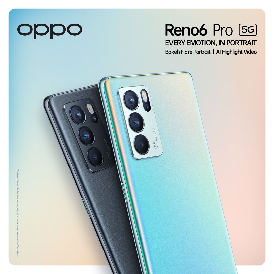 Refurbished OPPO Reno 6 Pro 5G Smartphones 256GB+12GB 6.55inch AMOLED Display 64MP+32MP refurbished phone 4500mAh Fast Charging Fingerprint Unlocking Dual Card Reno6 Pro Smartphones