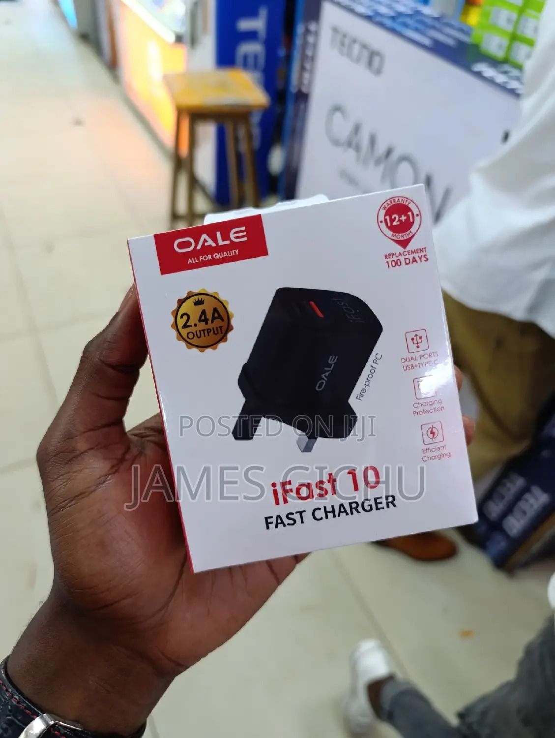 OALE iFast 10  hot sale new high-quality dual USB ports plus type C travel Fast charger 2.4A Output charger Quick Charge Adapter For Mobile Phone Laptop Charger Plug