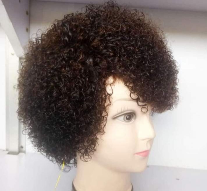 Curly human hair wig