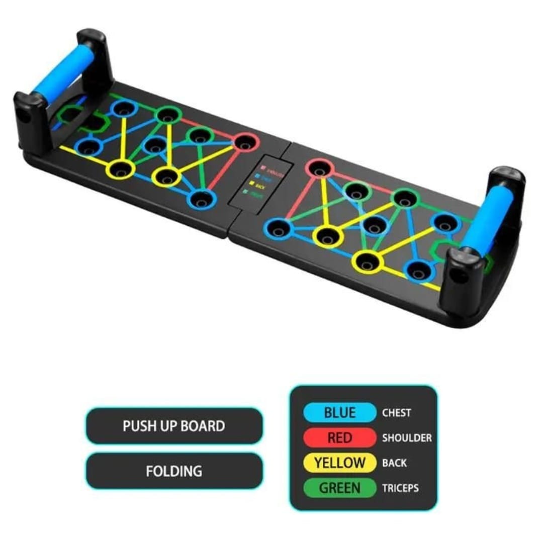 Foldable push up board for chest, back, shoulders and triceps