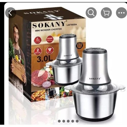 Sokany 3L Stainless Steel food chopper, blender and meat grinder