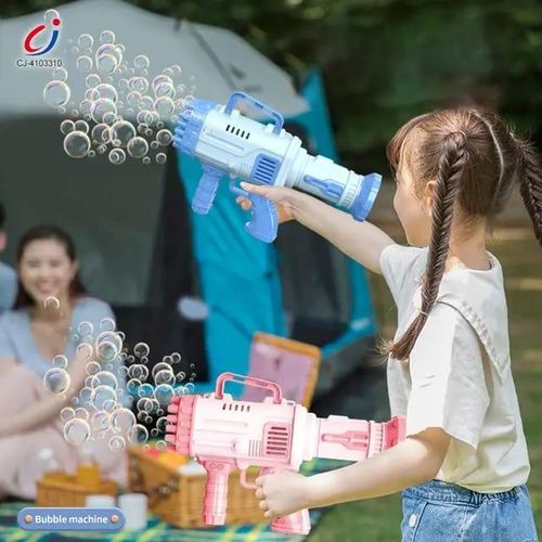 Rocket Bubble Gun Rocket Machine Gun Launcher Automatic Blower Soap Toys For Kids Children Gift
