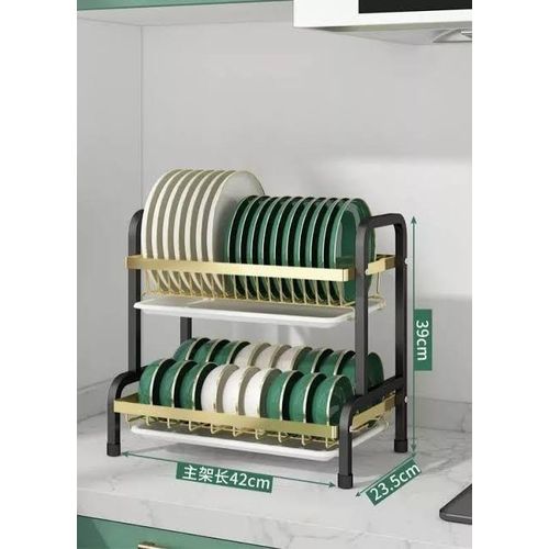 2 layer advanced golden black dish rack