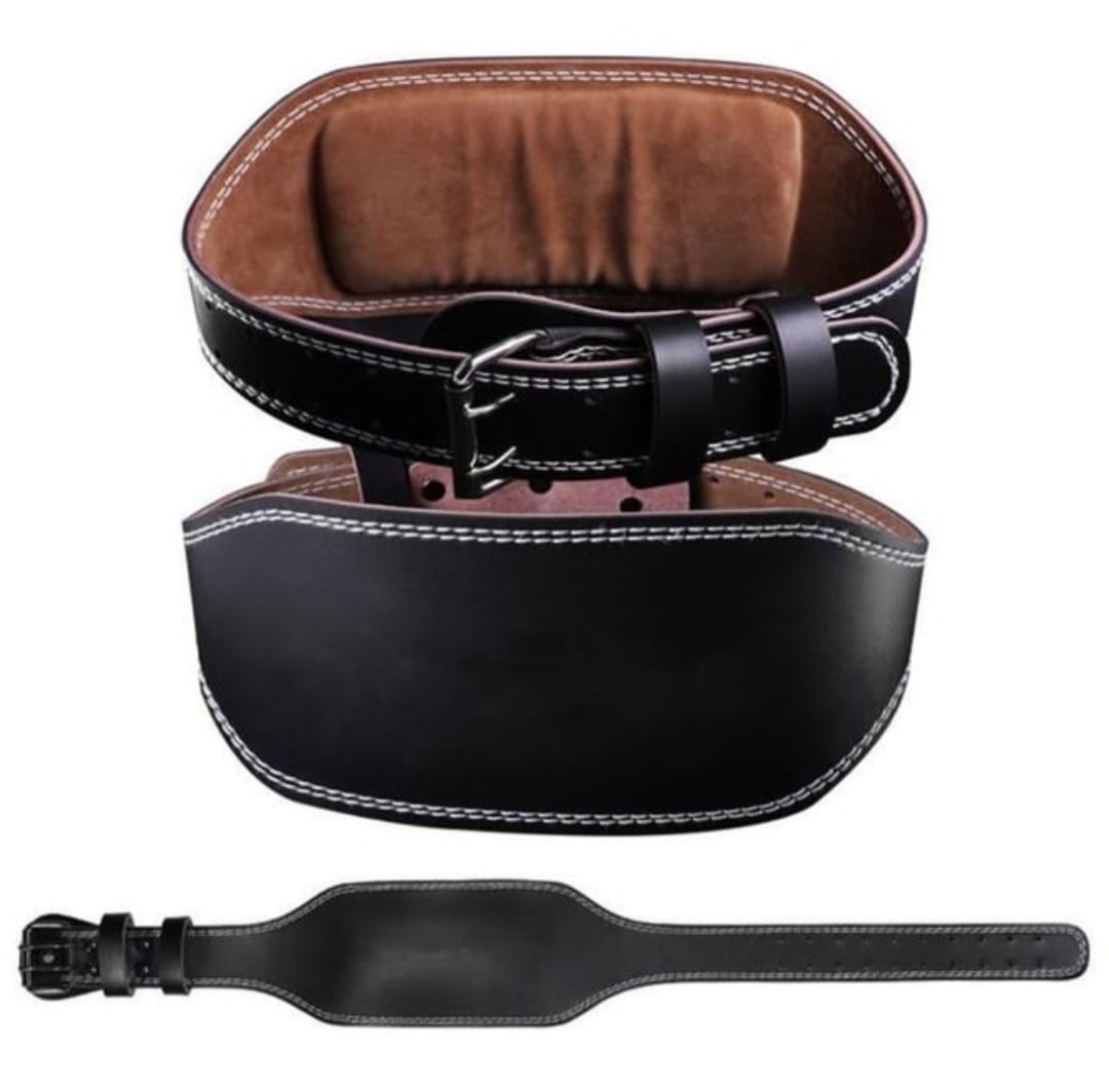 Leather weight lifting belt
