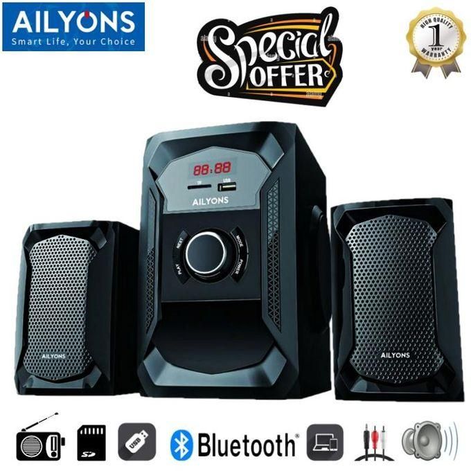 AILYONS 2.1 CH Multimedia Speaker System 18000watts PMPO,Bluetooth, FM Radio,USB,AC/DC - Black 1 year warranty