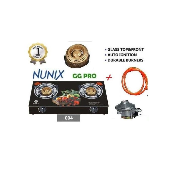 Classy 2 Burner Glass Table Top + 2M Pipe + Free 13kg Reg