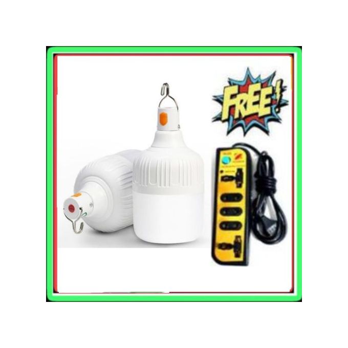 2PCS Dp Light Light LED Rechargeable Lamp With USB Cable 20W Bulb Power Saving. 20W+ EXTENSION