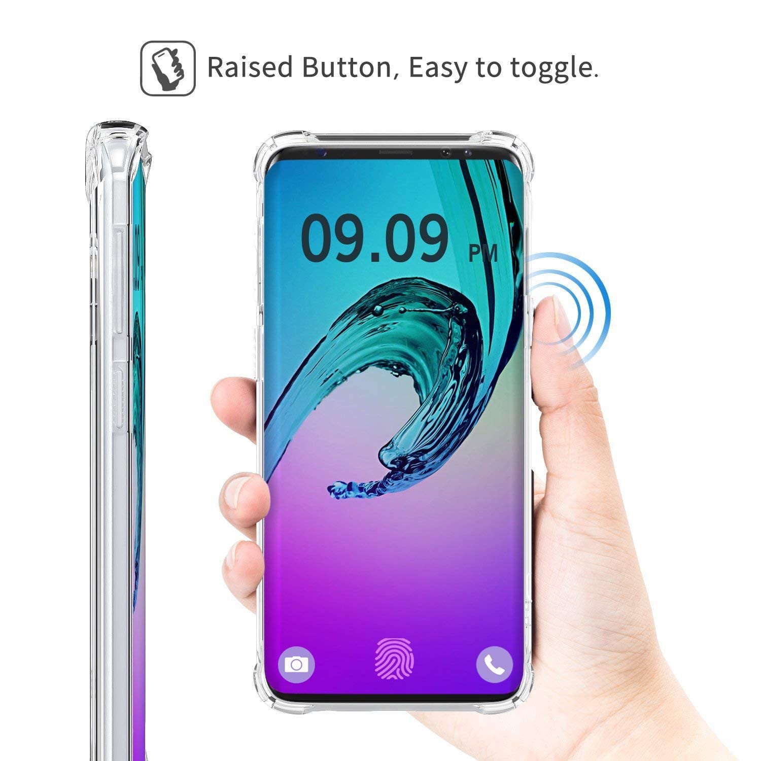 Hybrid Hard-Back Soft-Sides Shockproof Non-yellowing Crystal Clear Bumper Back Case Cover for Samsung Galaxy S9 Plus