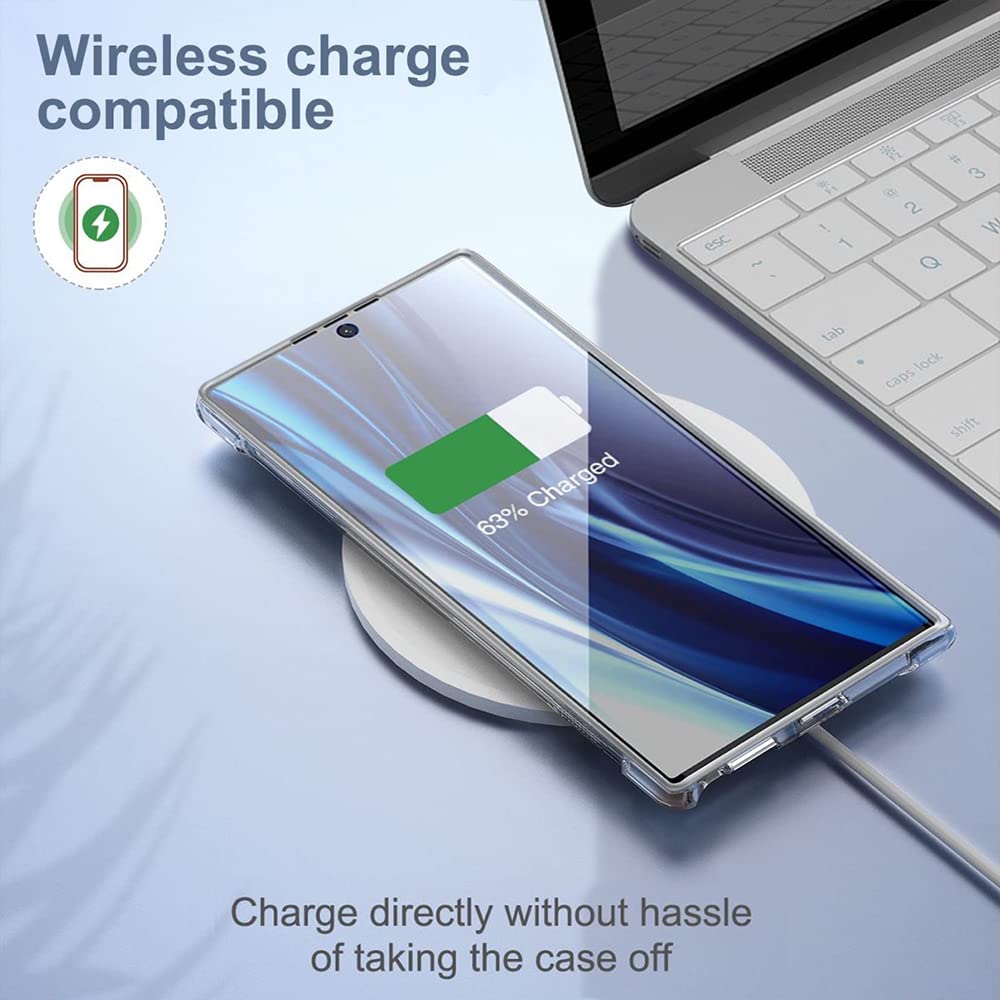 Hybrid Hard-Back Soft-Sides Shockproof Non-yellowing Crystal Clear Bumper Back Case Cover for Samsung Galaxy S22 Ultra