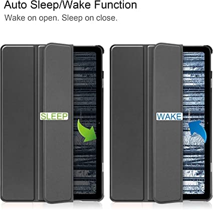 Tri-Fold Smart Magnetic Flip Tablet Leather Case, Shockproof Hard Shell Stand Case Cover with Auto Wake/Sleep for Nokia T21