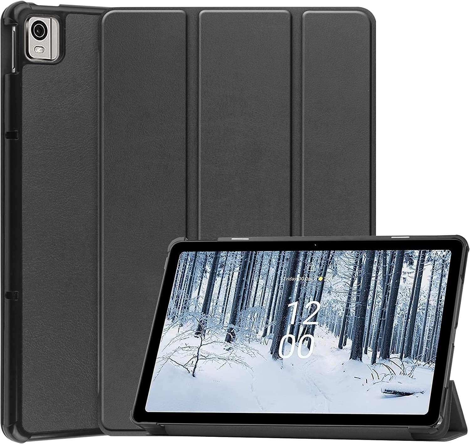 Tri-Fold Smart Magnetic Flip Tablet Leather Case, Shockproof Hard Shell Stand Case Cover with Auto Wake/Sleep for Nokia T21
