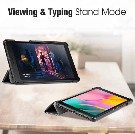 Tri-Fold Smart Magnetic Flip Tablet Leather Case, Shockproof Hard Shell Stand Case Cover with Auto Wake/Sleep for Samsung Tab A8 2021 (X200, x205)