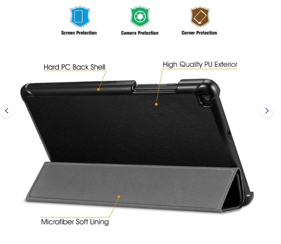 Tri-Fold Smart Magnetic Flip Tablet Leather Case, Shockproof Hard Shell Stand Case Cover with Auto Wake/Sleep for Samsung Galaxy Tab A9+ (Plus)